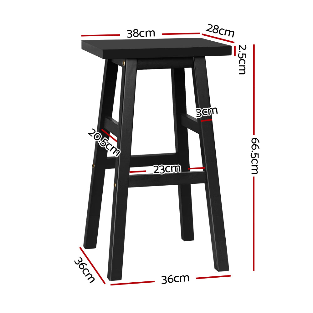 Baden Wooden Bar Stools – Black – Set of 4