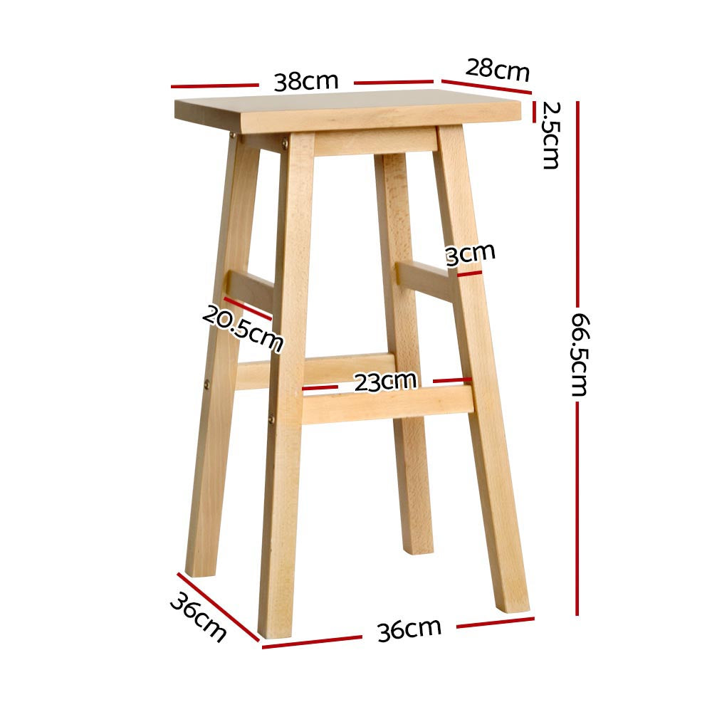Marston Beech Wood Bar Stools – Natural – Set of 2