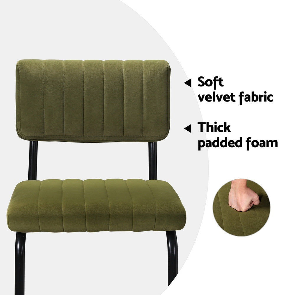 Orion Velvet Bar Stools – Green – Set of 4