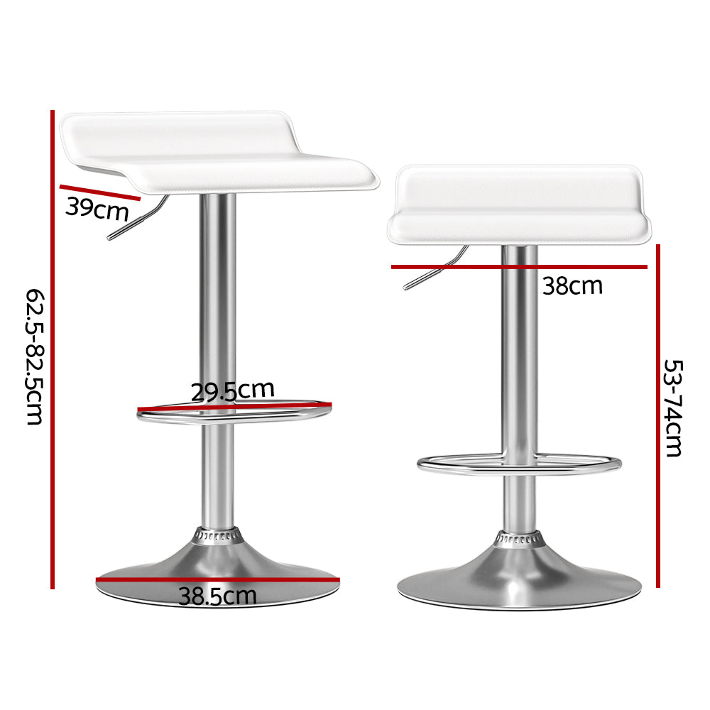 Wade Gas Lift Bar Stools – White – Set of 2