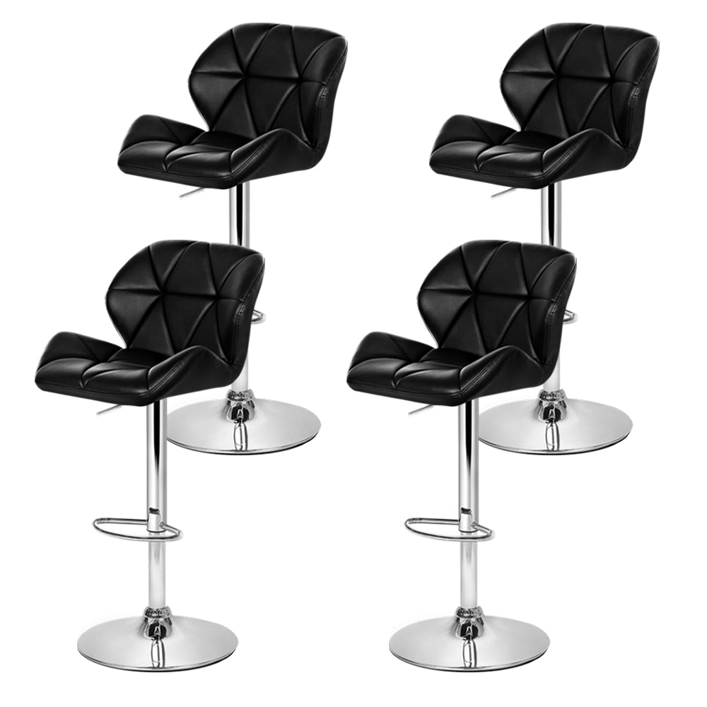 Valiant Winged Gas Lift Bar Stools – Black – Set of 4