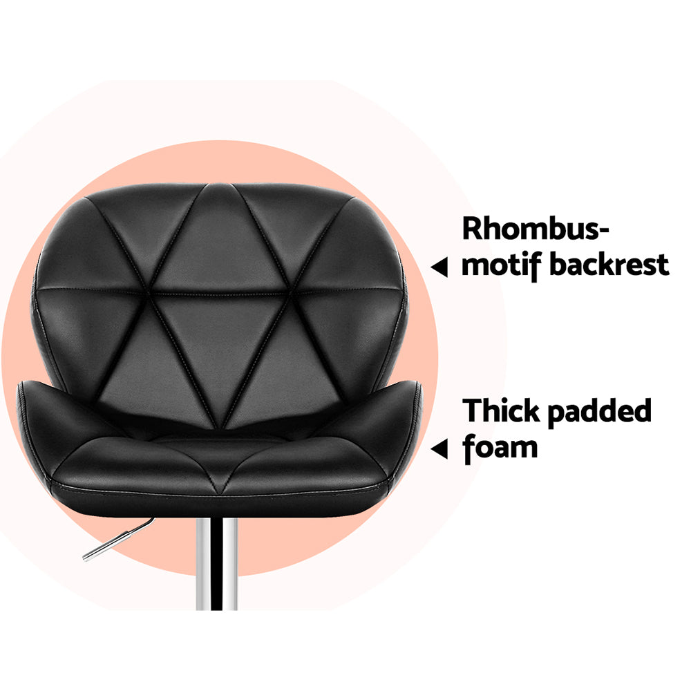 Valiant Winged Gas Lift Bar Stools – Black – Set of 4