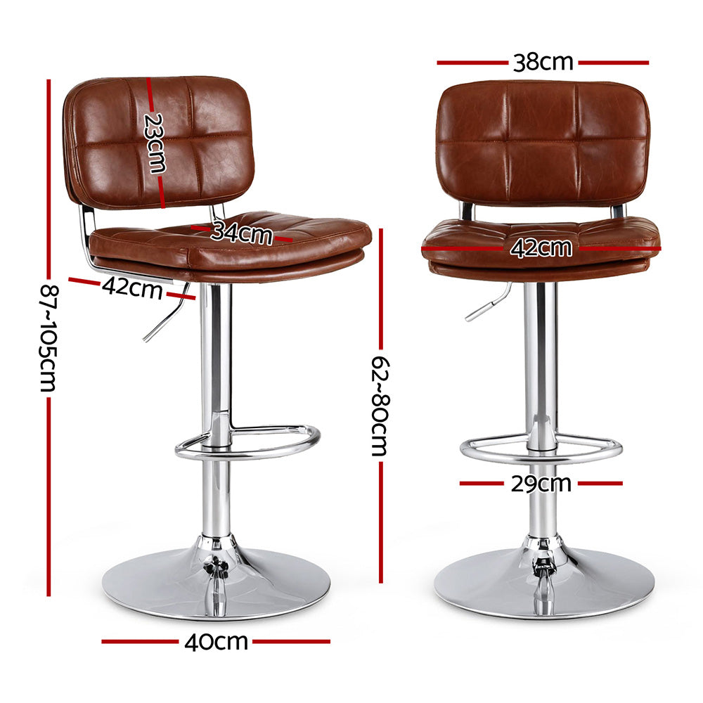 Rowan Tufted Bar Stools – Brown – Set of 2