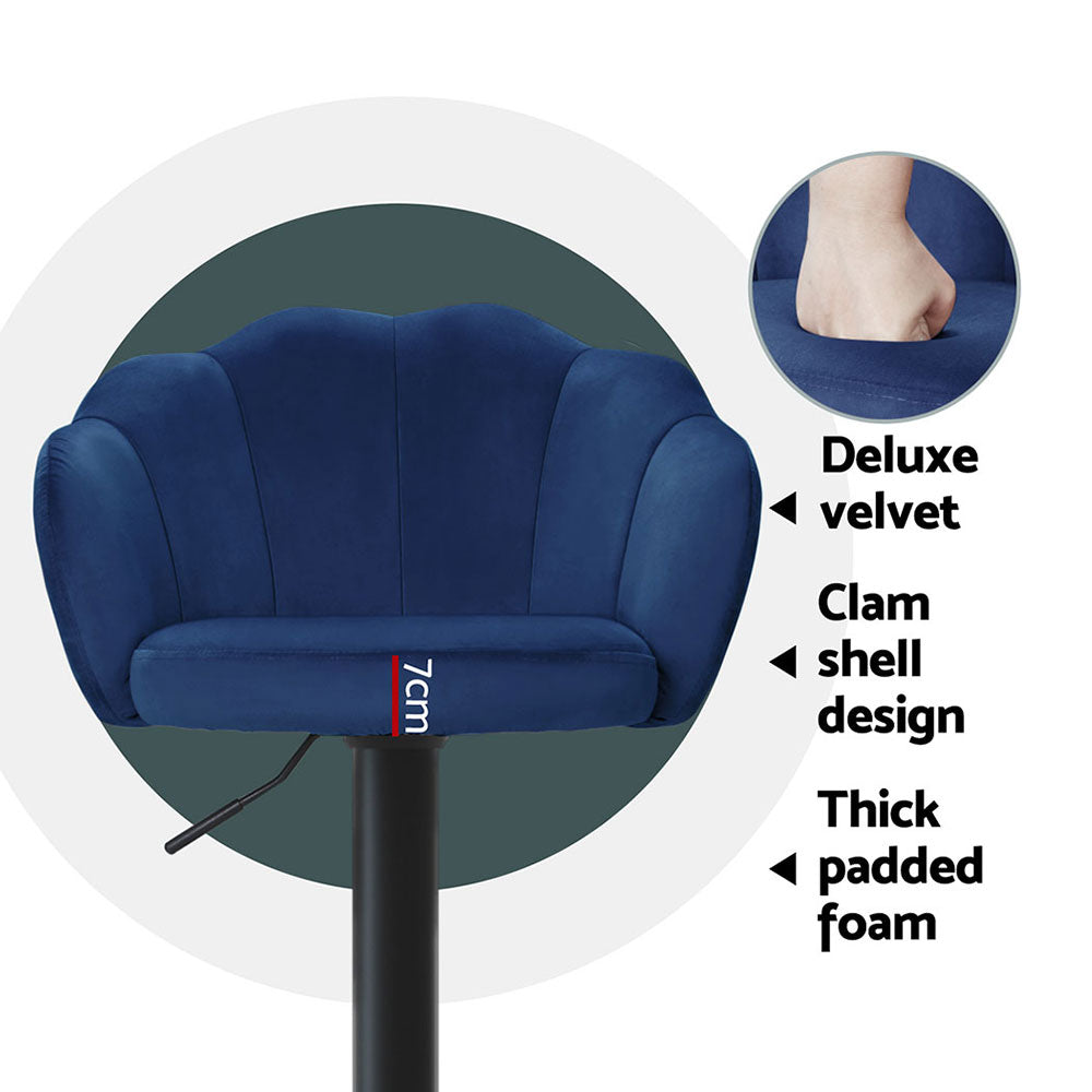 Sterling Velvet Bar Stools – Blue – Set of 4