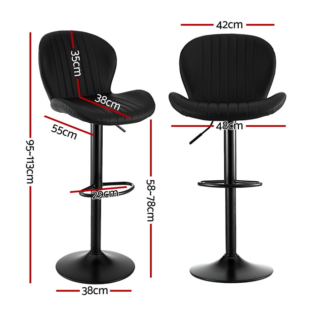Kairo Swivel Gas Lift Counter Stools – Black – Set of 4