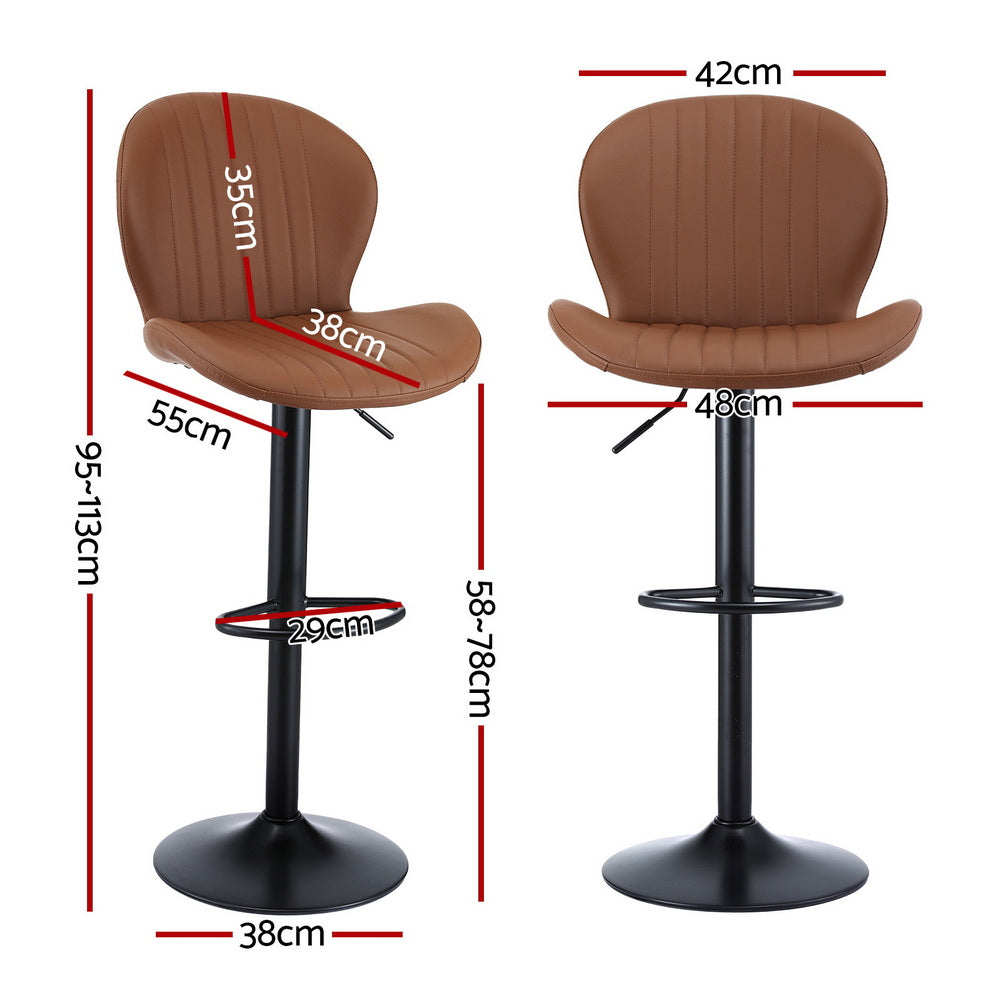 Linden Swivel Gas Lift Counter Stools – Brown – Set of 4