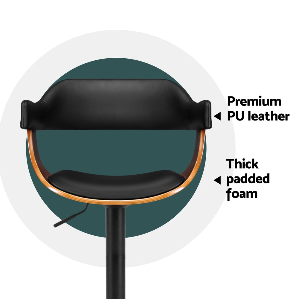 Magnus Bar Stools with Armrests – Black – Set of 4