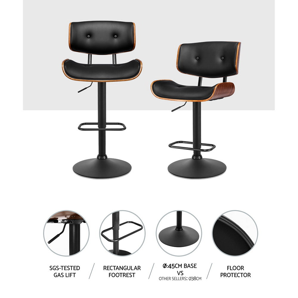 Marston Gas Lift Bar Stools – Black – Set of 4