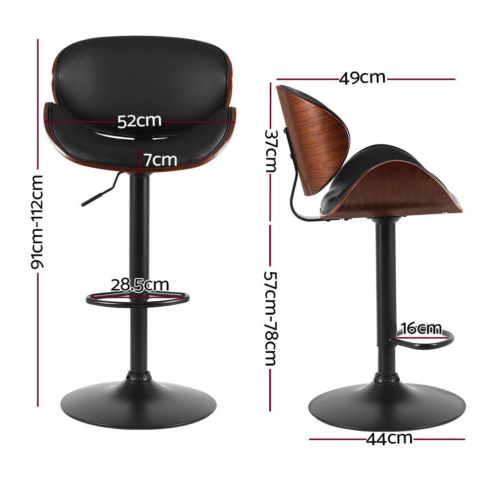Nolan Gas Lift Swivel Bar Stool – Black – Single