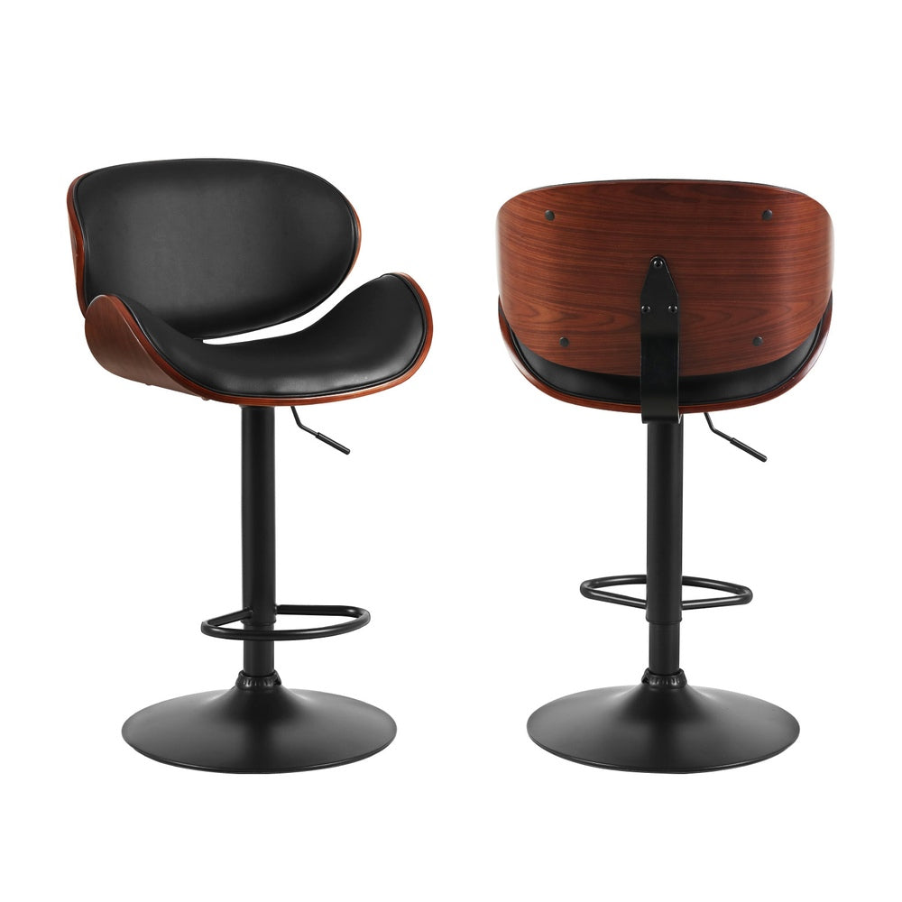Brennan Leather Bar Stools – Black – Set of 4