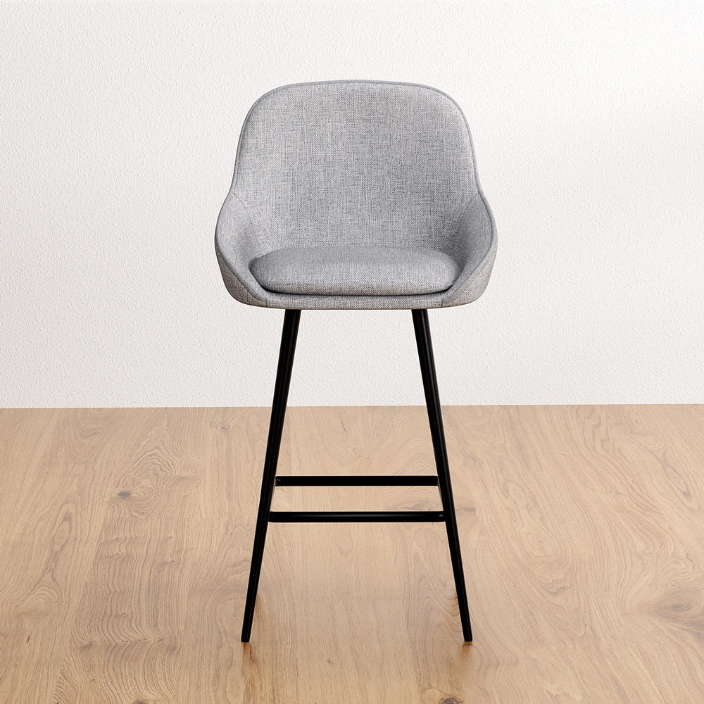 Cove Upholstered Bar Stools – Grey – Set of 2