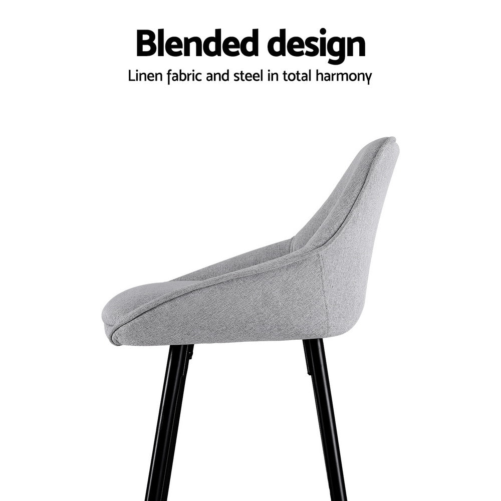 Cove Upholstered Bar Stools – Grey – Set of 2