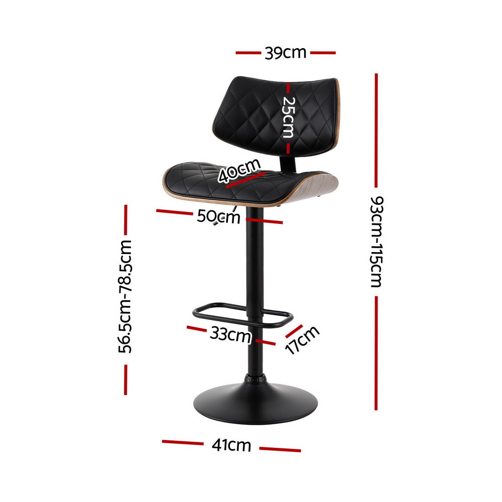 Atlas Gas Lift Counter Stools – Black – Set of 4