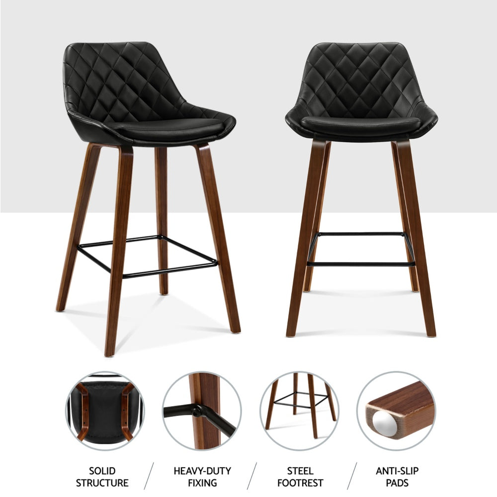Nova Wooden Bar Stools – Black – Set of 4