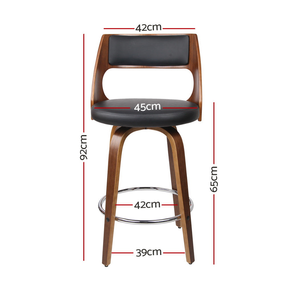 Hadley Wooden Bar Stools – Black – Set of 2