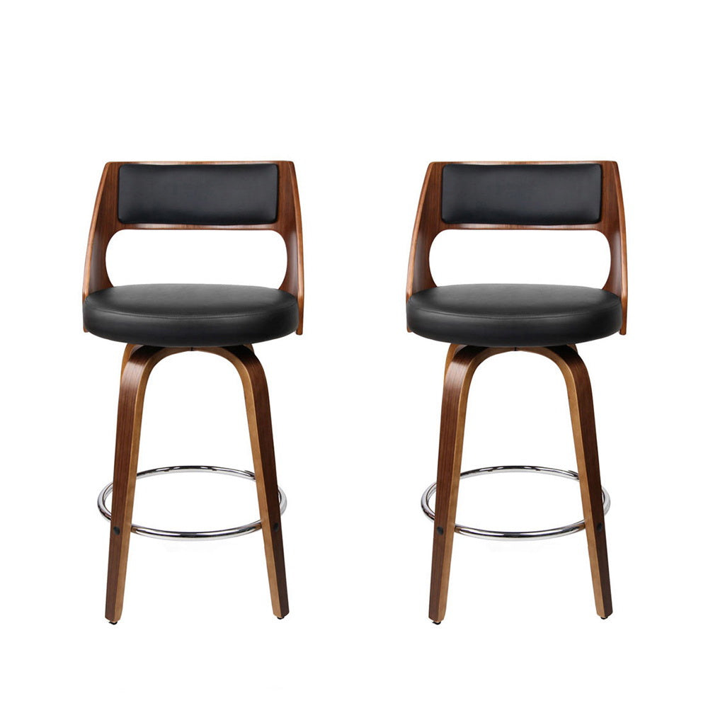 Hadley Wooden Bar Stools – Black – Set of 2