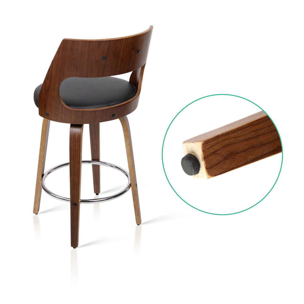 Hadley Wooden Bar Stools – Black – Set of 2