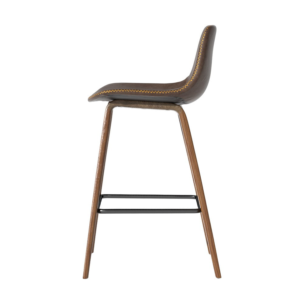 Brennan Leather Bar Stools – Brown – Set of 2