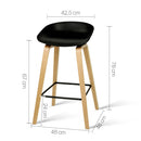 4 x Wooden Bar Stools – Kitchen Counter, Black