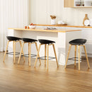 4 x Wooden Bar Stools – Kitchen Counter, Black