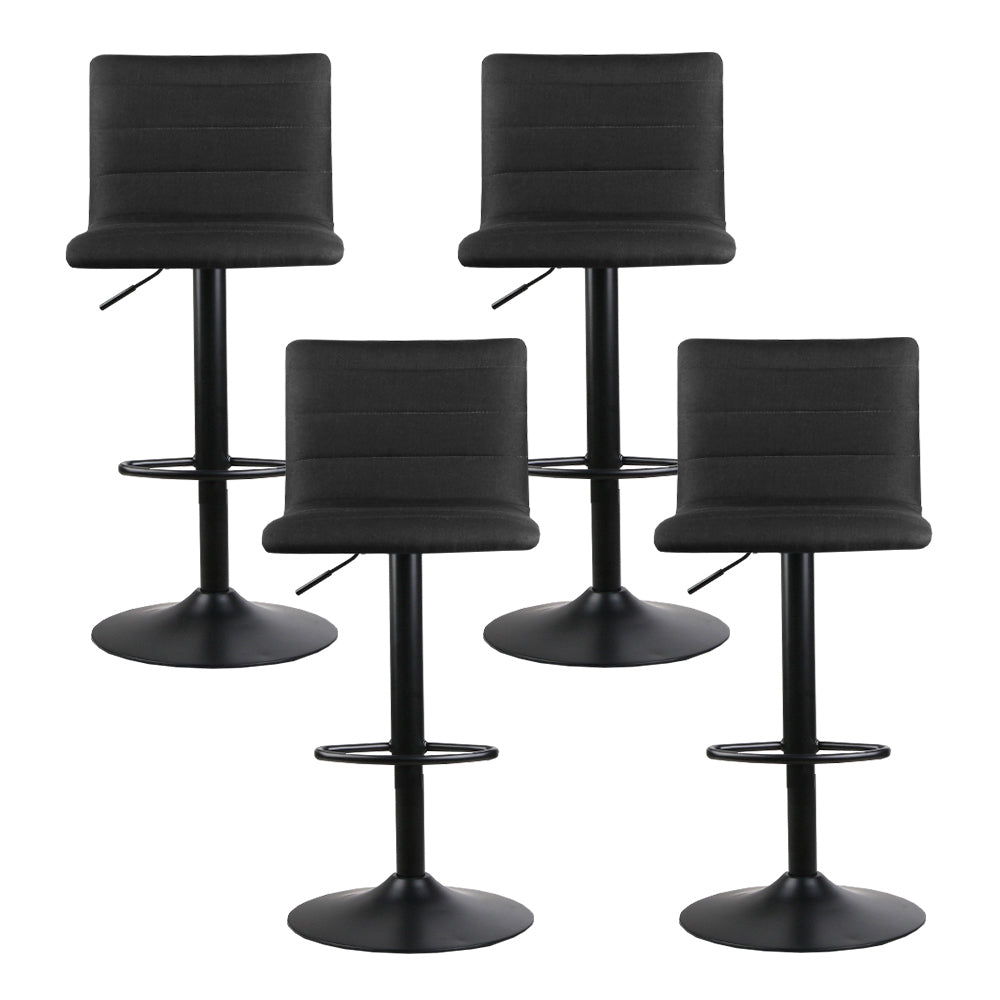 Thorne Linen Bar Stools – Black – Set of 4