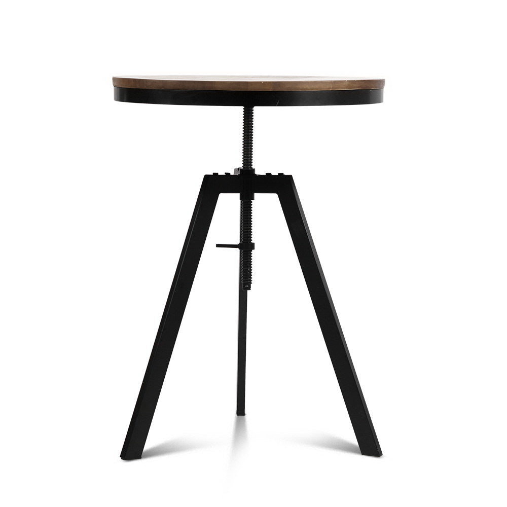 Ferrum Height Adjustable Bar Table – Brown / Wood – Standard