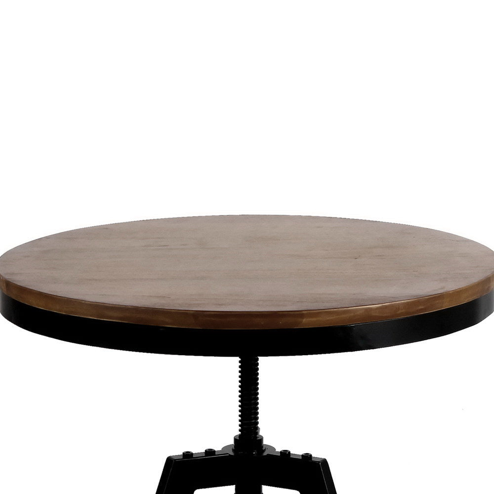 Ferrum Height Adjustable Bar Table – Brown / Wood – Standard