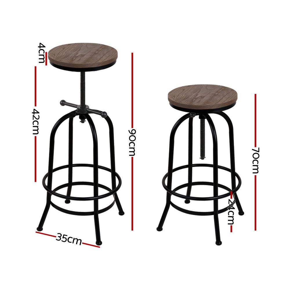 Dalton Adjustable Bar Stools – Black – Set of 4