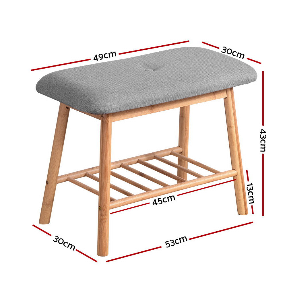 Kairo Shoe Storage Bench – Natural – 2 Pair Capacity