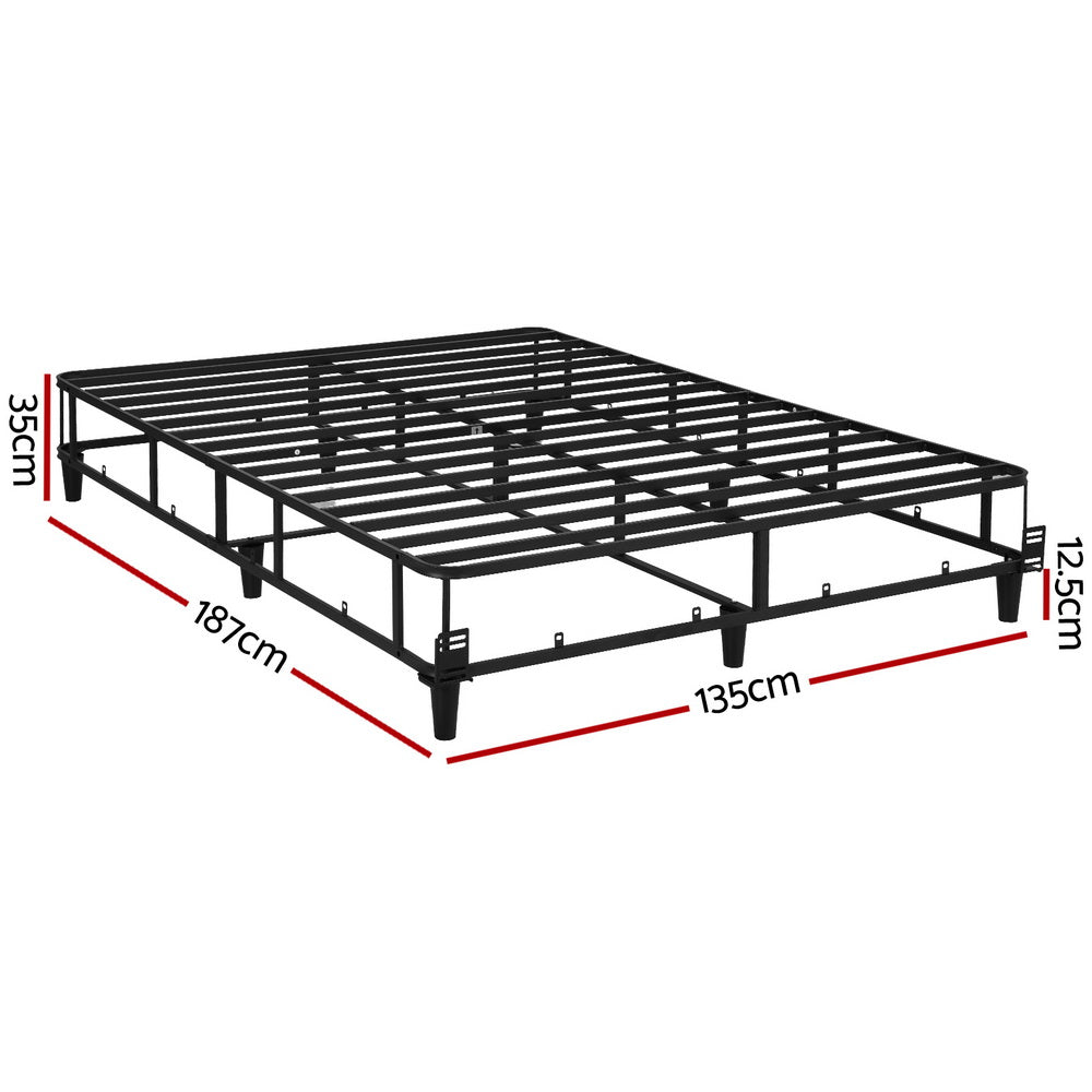 Elora Upholstered Metal Bed Frame – Grey – Double