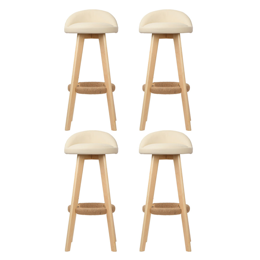 Dalvey Padded Bar Stools – Beige – Set of 4