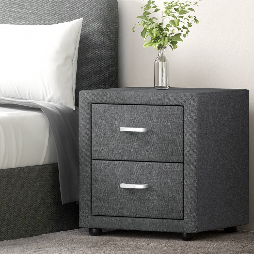 Caden Bedside Tables – Grey – Set of 2