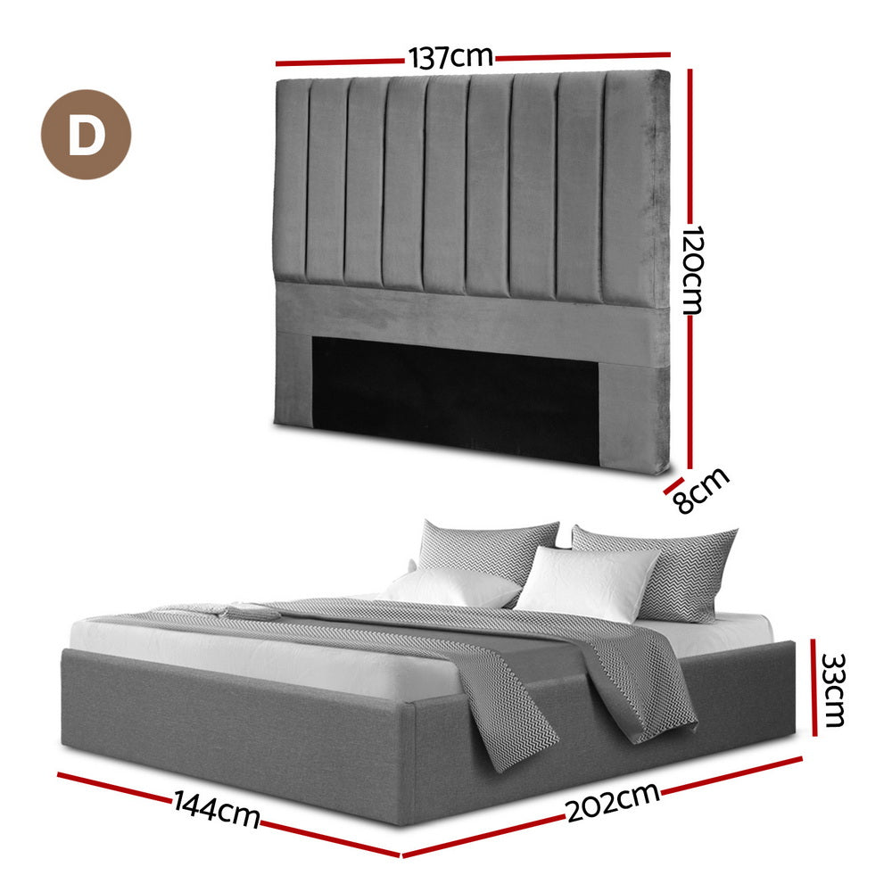 Serano Gas Lift Bed Frame – Grey – Double