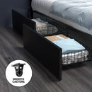 QUEEN Size - Bed Frane with 4 Drawers - Black