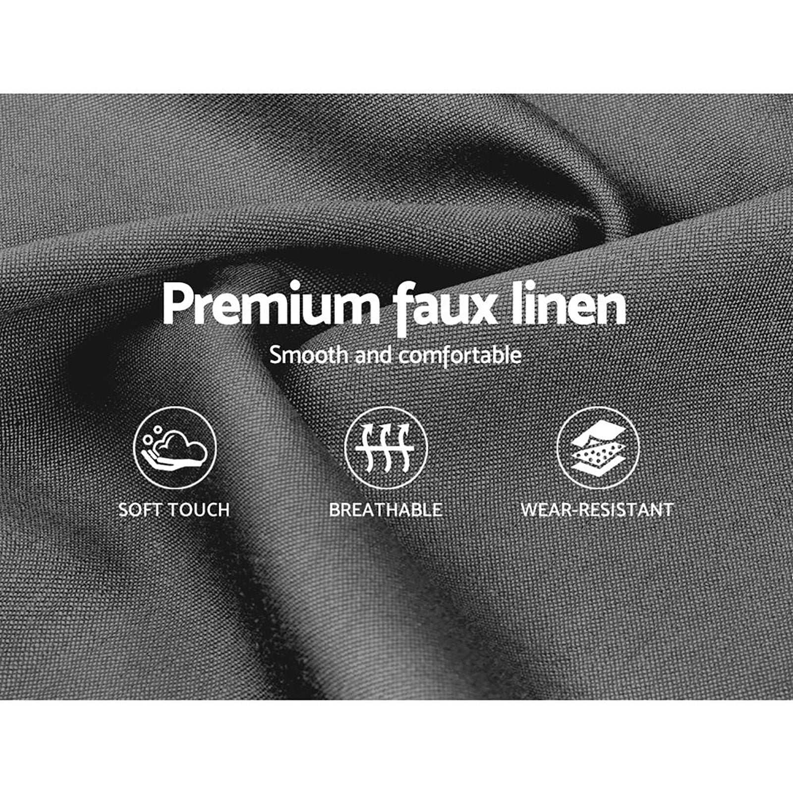 Tivara Linen Upholstered Bed Frame – Grey – Queen