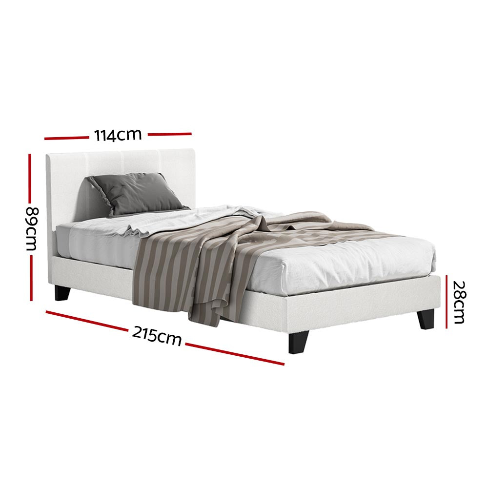 Neo Bed Set with BedStory Hybrid Mattress – White – King Single