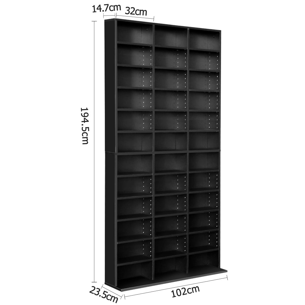 Onyx CD Storage Bookshelf – Black – 194 cm