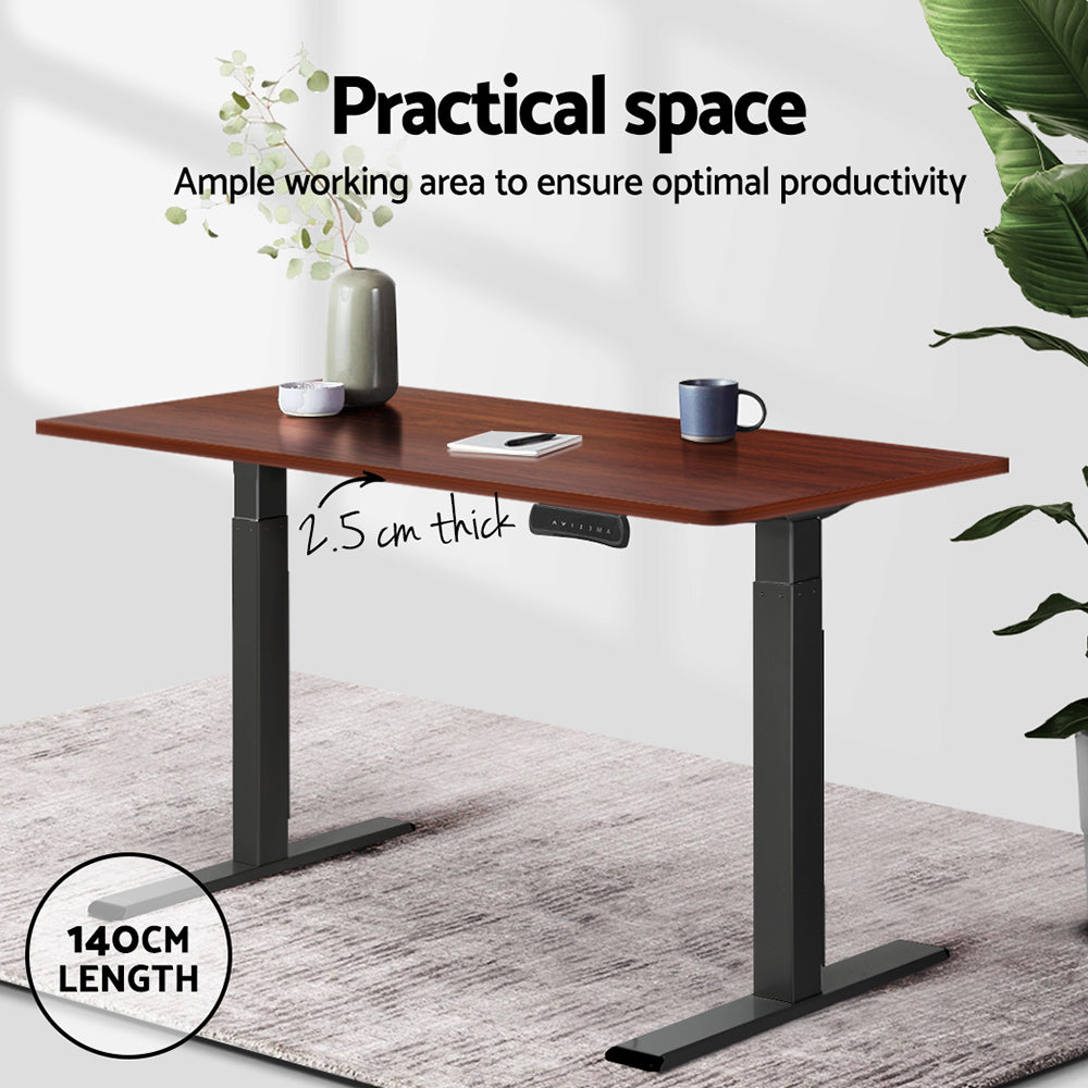 Serano Electric Desk Desktop – Walnut – 140 cm