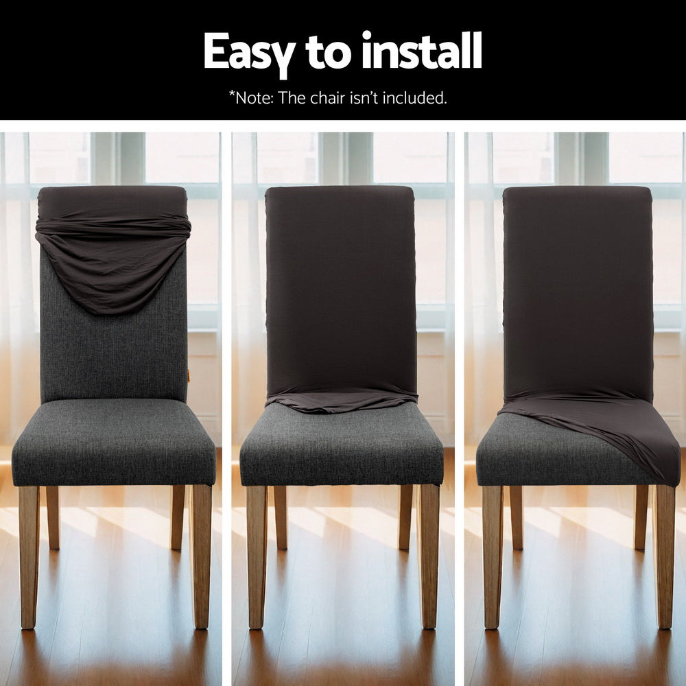 Marino Dining Chair Covers – Dark Grey – Set of 4