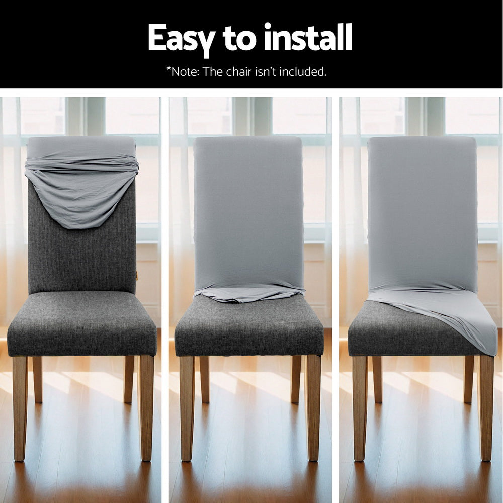 Marino Dining Chair Covers – Grey – Set of 4