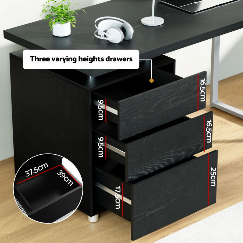Hudson Computer Desk – Black – 140 cm