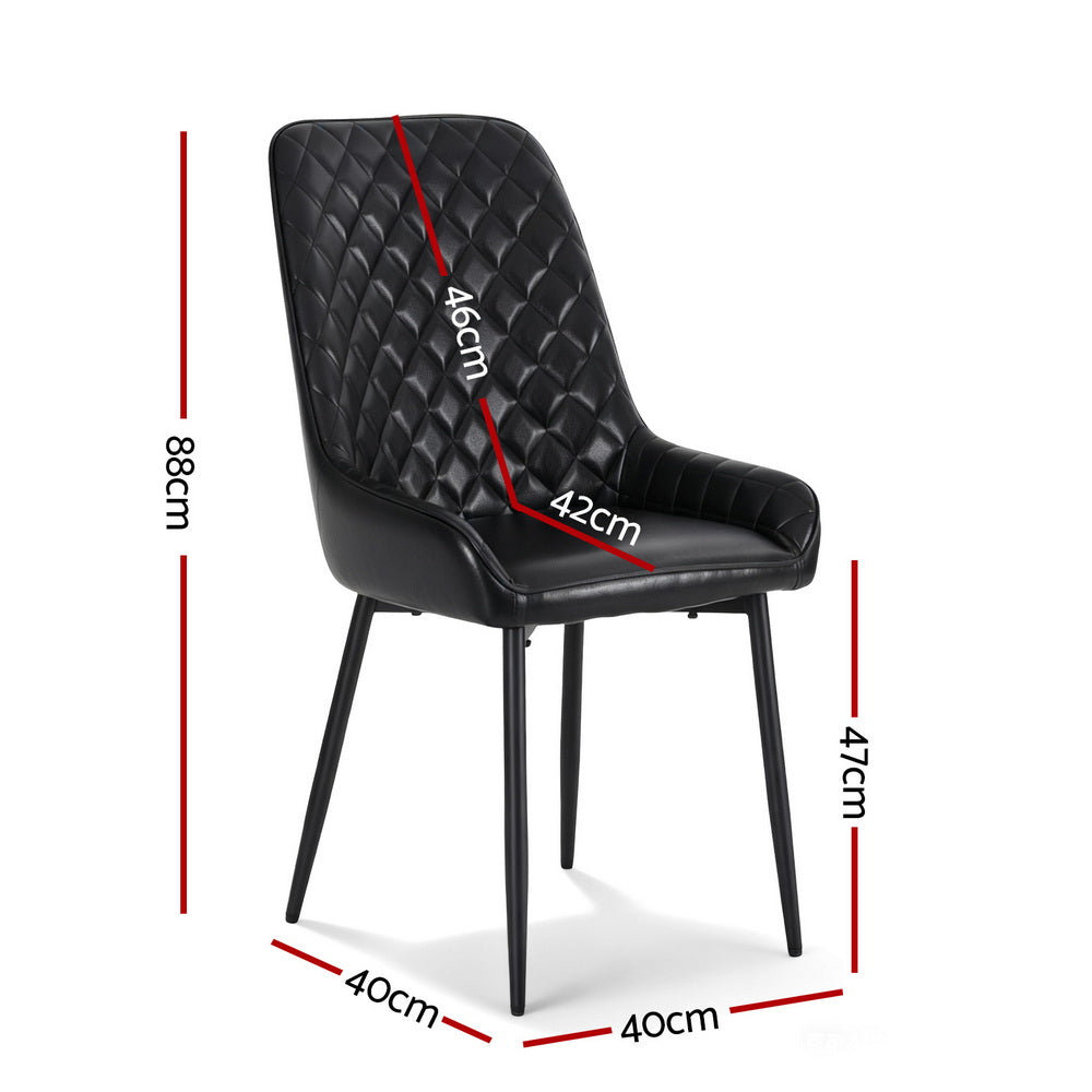 Cove Retro Dining Chairs – Black – Set of 4