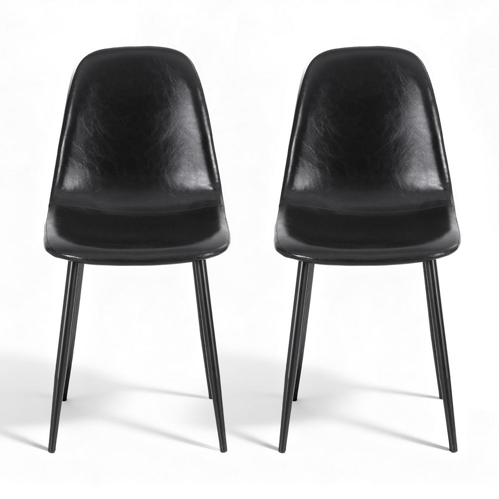 Cove Retro Dining Chairs – Black – Set of 2