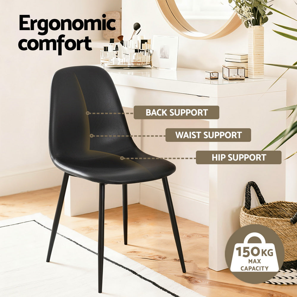 Cove Retro Dining Chairs – Black – Set of 2