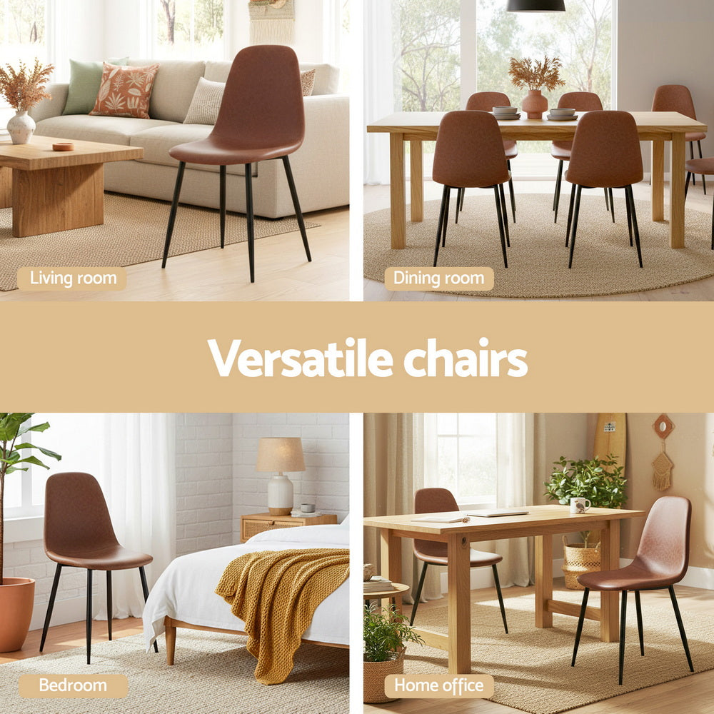 Cove Retro Dining Chairs – Brown – Set of 2