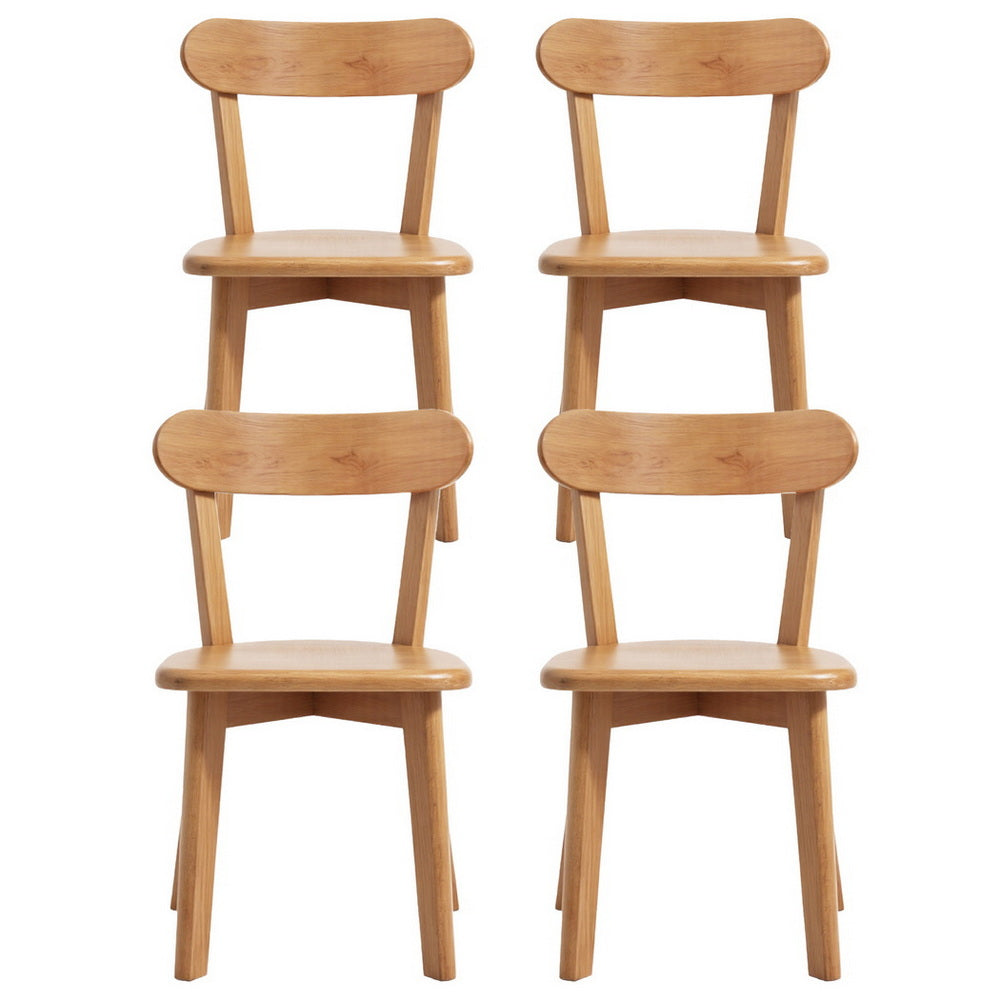 Nova 4x Dining Chairs Wooden Kitchen Accent Chair Cafe Lounge Rubber Wood