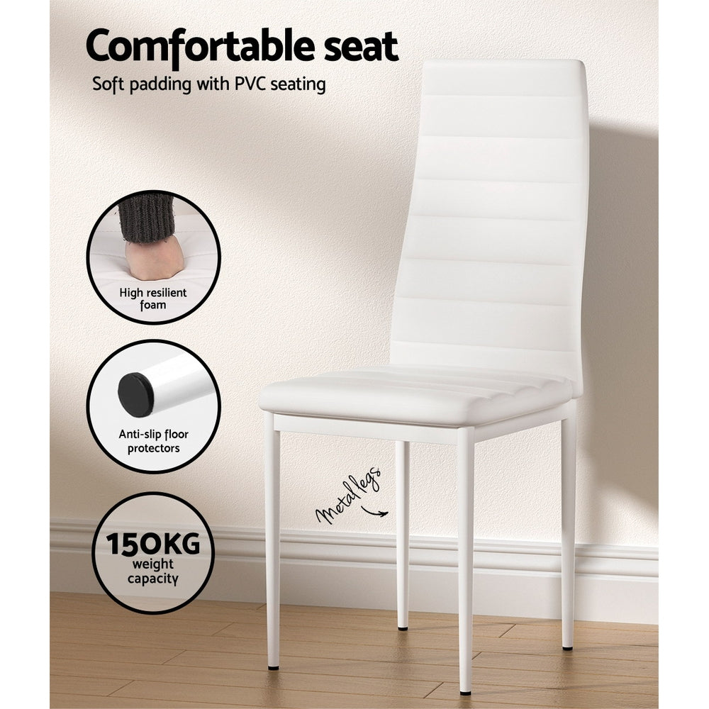 Meridian Dining Set – White – 4 Seats