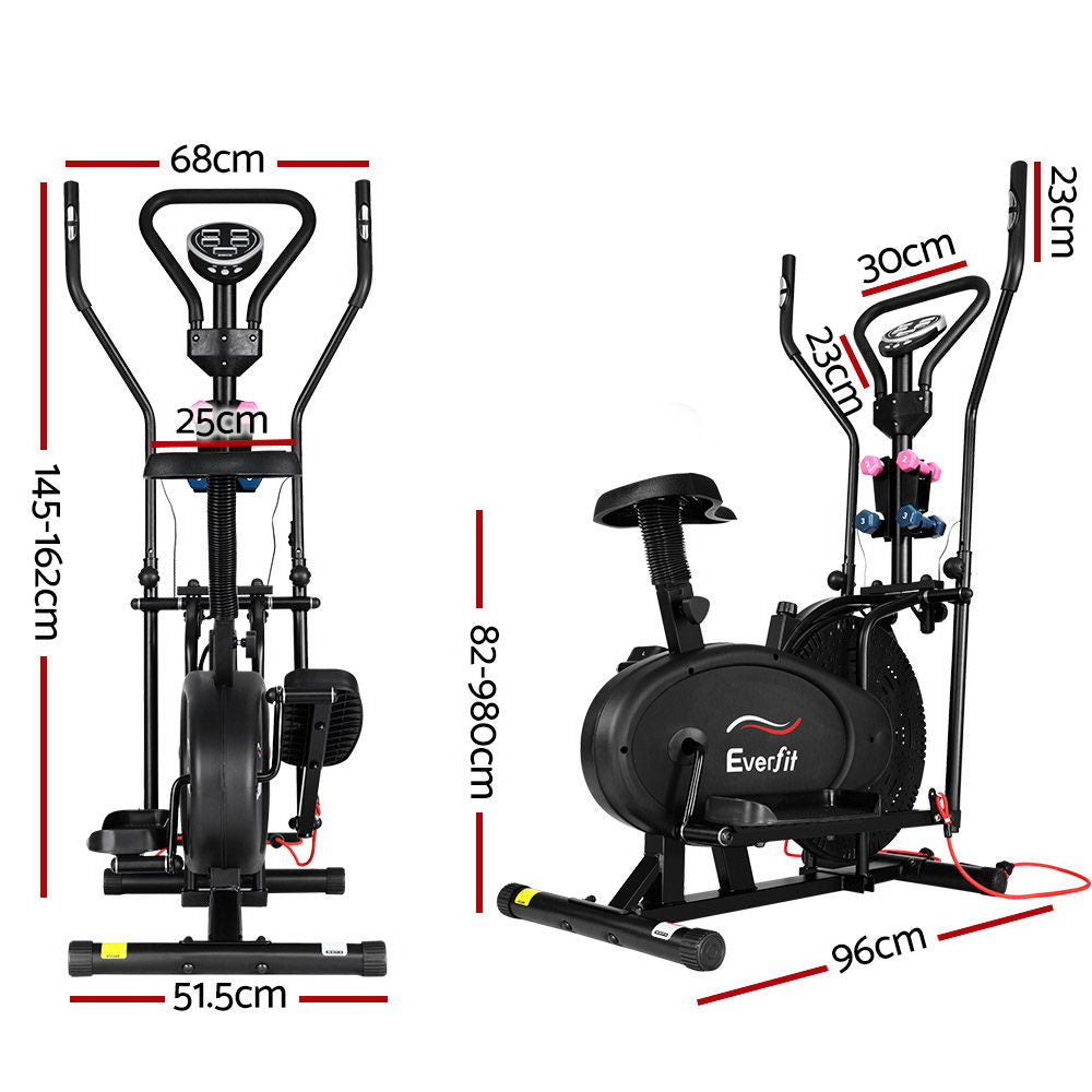 Vertex 6-in-1 Elliptical Cross Trainer – Black – 120kg Capacity