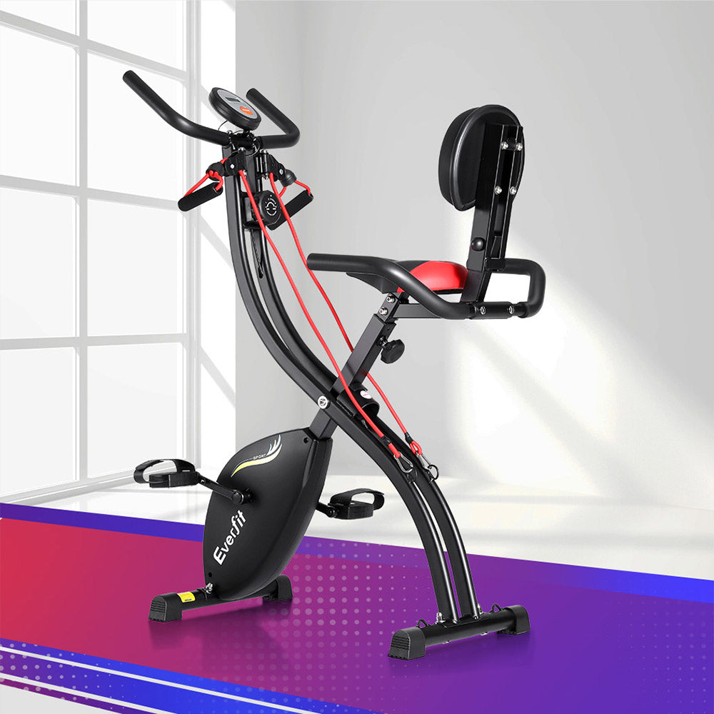 Folding Exercise Bike Magnetic X - Bike Indoor Cycling Resistance Rope