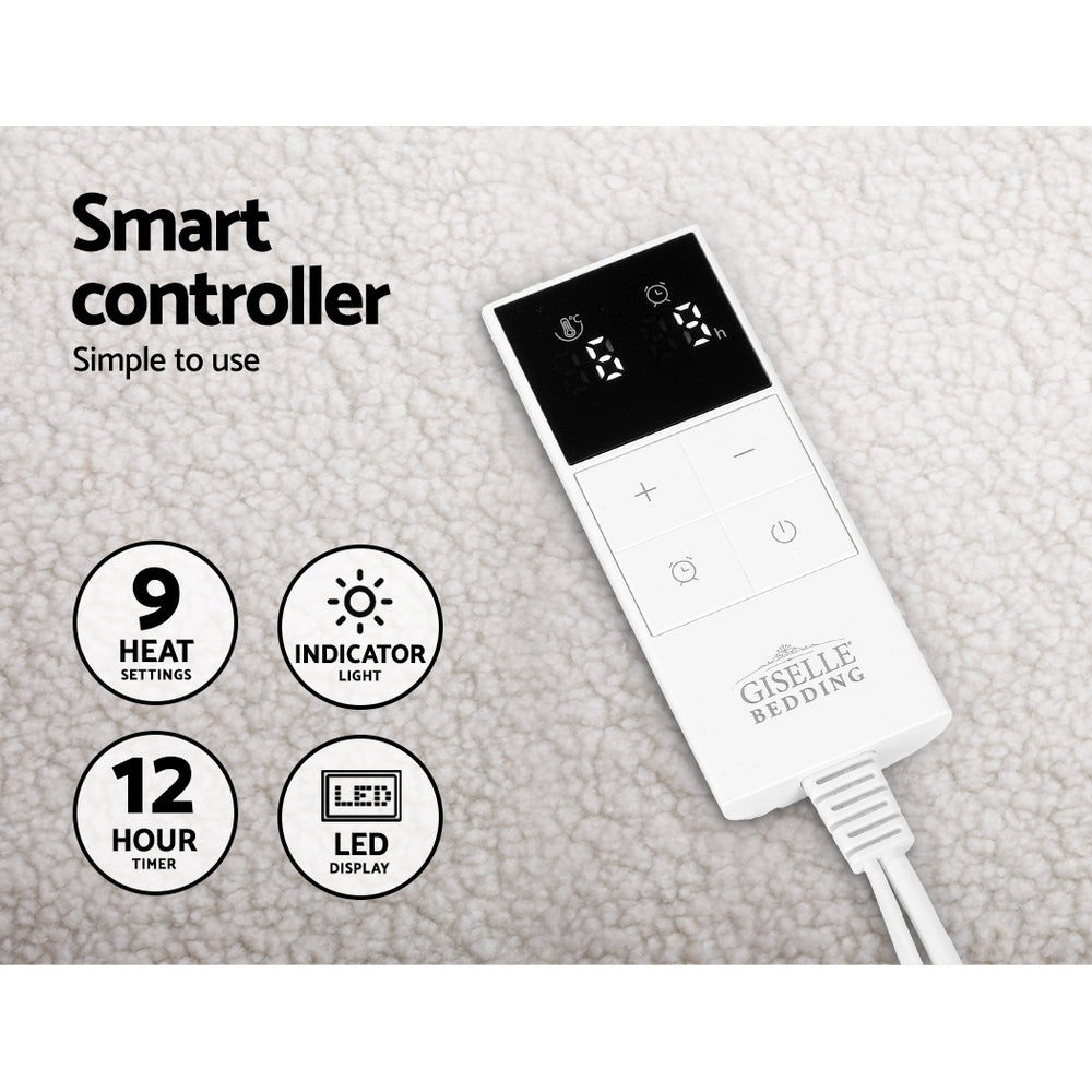 Atlas Electric Blanket Fleece – White – Double
